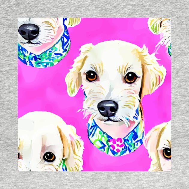 Terriers on hot pink by SophieClimaArt